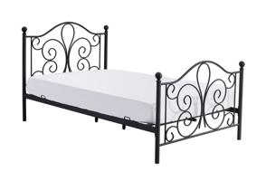 Egyszemélyes ágy, fém kerettel, fekete, 120 cm - CERES - Butopêa